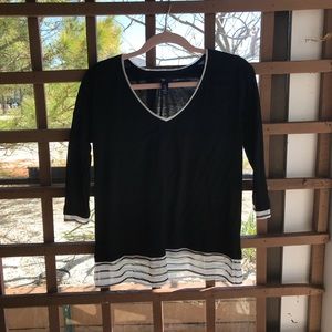 Black Gap sweater w/faux cuff & hem